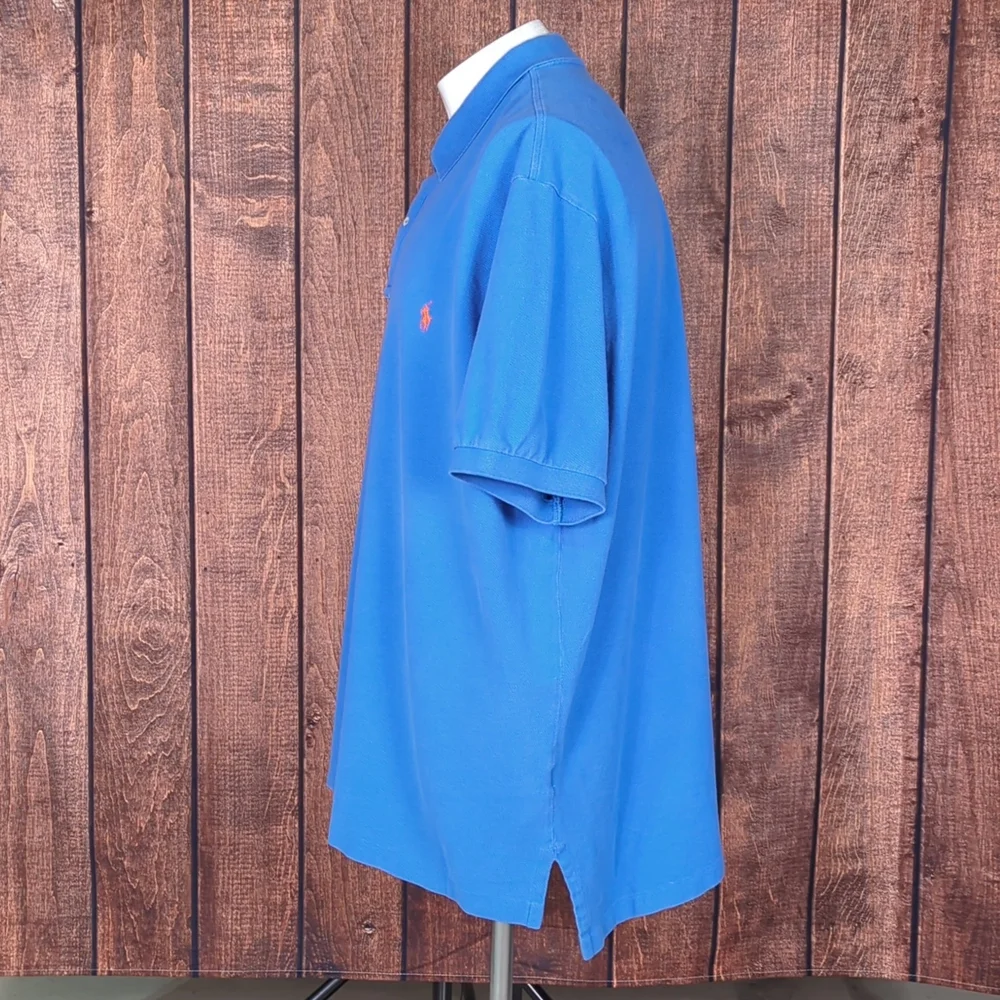 Vtg Mens 3X Big Orange Pony on Royal Blue Polo